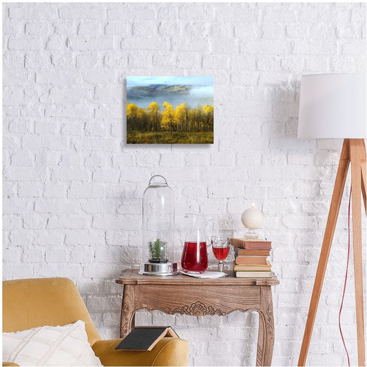 Aspens in the Clouds Metal Print